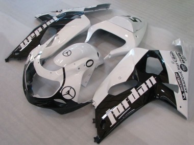 Shop 2001-2003 Suzuki GSXR 600 / GSXR 750 Motorcycle Fairings - White Glossy Black Jordan Michelin Canada
