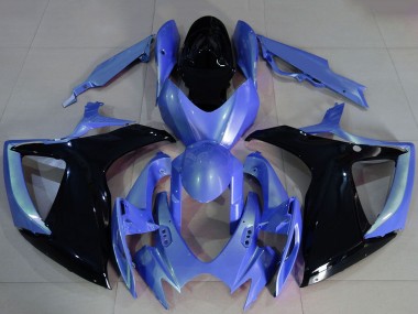 Shop 2006-2007 Suzuki GSXR 600 / GSXR 750 Motorcycle Fairings - Light Blue Glossy Black Canada