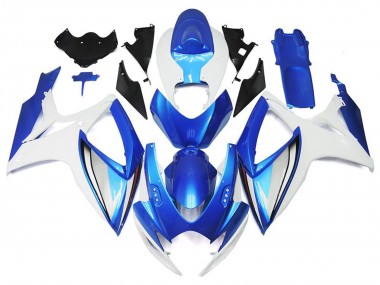 Shop 2006-2007 Suzuki GSXR 600 / GSXR 750 Motorcycle Fairings - White Blue OEM Style Canada