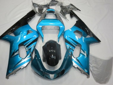 Shop 2001-2003 Suzuki GSXR 600 / GSXR 750 Motorcycle Fairings - Light Blue Silver Glossy Black Canada