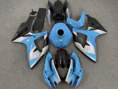 Shop 2006-2007 Suzuki GSXR 600 / GSXR 750 Motorcycle Fairings - Light Blue White Glossy Black Canada
