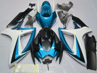 Shop 2006-2007 Suzuki GSXR 600 / GSXR 750 Motorcycle Fairings - White Blue Glossy Black Canada