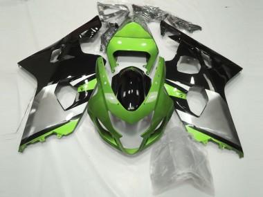 Shop 2004-2005 Suzuki GSXR 600 / GSXR 750 Motorcycle Fairings - Green Silver Glossy Black Canada