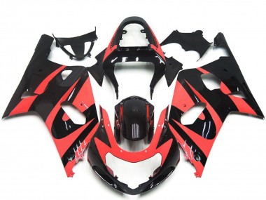 Shop 2001-2003 Suzuki GSXR 600 / GSXR 750 Motorcycle Fairings - Light Red Glossy Black OEM Style Canada