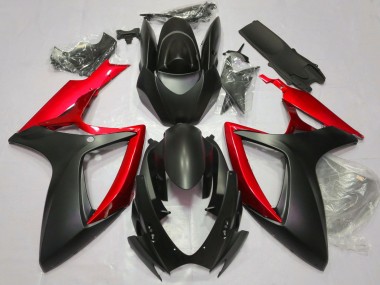 Shop 2006-2007 Suzuki GSXR 600 / GSXR 750 Motorcycle Fairings - Matte Black Red Canada