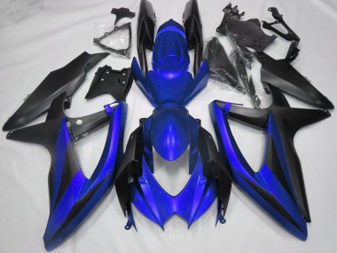 Shop 2008-2010 Suzuki GSXR 600 / GSXR 750 Motorcycle Fairings - Blue Matte Black Canada
