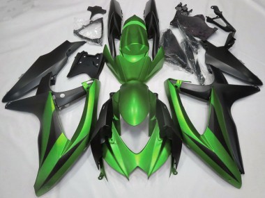 Shop 2008-2010 Suzuki GSXR 600 / GSXR 750 Motorcycle Fairings - Green Matte Black Canada
