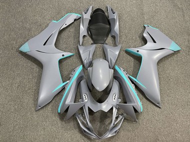 Shop 2011-2024 Suzuki GSXR 600 / GSXR 750 Motorcycle Fairings - Matte Nardo Grey Teal Accents Canada