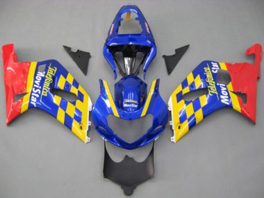 Shop 2001-2003 Suzuki GSXR 600 / GSXR 750 Motorcycle Fairings - Blue Yellow Red Telefonica MoviStar Canada