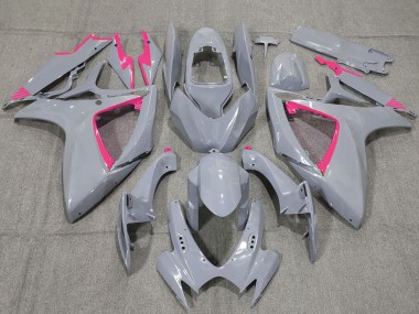 Shop 2006-2007 Suzuki GSXR 600 / GSXR 750 Motorcycle Fairings - Nardo Grey and Pink Trim Canada