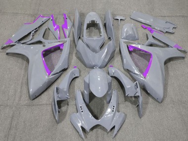 Shop 2006-2007 Suzuki GSXR 600 / GSXR 750 Motorcycle Fairings - Nardo Grey and Purple Trim Canada