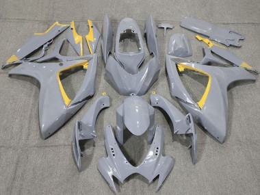 Shop 2006-2007 Suzuki GSXR 600 / GSXR 750 Motorcycle Fairings - Nardo Grey and Yellow Trim Canada