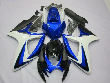 Shop 2006-2007 Suzuki GSXR 600 / GSXR 750 Motorcycle Fairings - White Blue Glossy Black OEM Style Canada