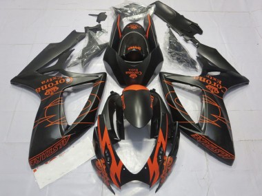 Shop 2006-2007 Suzuki GSXR 600 / GSXR 750 Motorcycle Fairings - Matte Black Orange Corona Extra Alstare Motul Canada