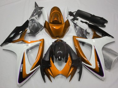 Shop 2006-2007 Suzuki GSXR 600 / GSXR 750 Motorcycle Fairings - Orange White Glossy Black Canada