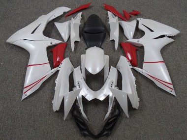 Shop 2011-2024 Suzuki GSXR 600 / GSXR 750 Motorcycle Fairings - Pearl White and Red Canada