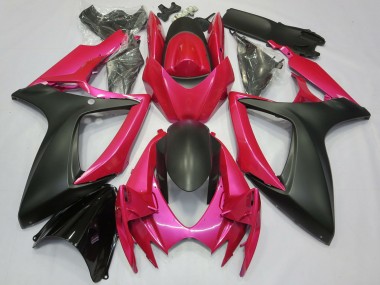 Shop 2006-2007 Suzuki GSXR 600 / GSXR 750 Motorcycle Fairings - Pink Matte Black Canada