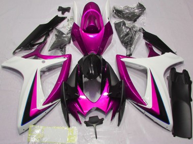 Shop 2006-2007 Suzuki GSXR 600 / GSXR 750 Motorcycle Fairings - White Pink Glossy Black Canada