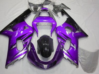 Shop 2001-2003 Suzuki GSXR 600 / GSXR 750 Motorcycle Fairings - Purple Silver Glossy Black Canada