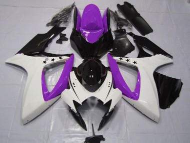 Shop 2006-2007 Suzuki GSXR 600 / GSXR 750 Motorcycle Fairings - Purple White Glossy Black Star Canada