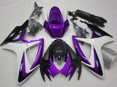 Shop 2006-2007 Suzuki GSXR 600 / GSXR 750 Motorcycle Fairings - Purple White Glossy Black Canada