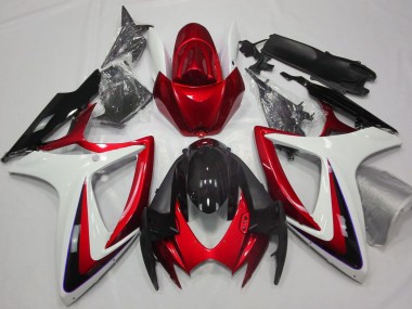 Shop 2006-2007 Suzuki GSXR 600 / GSXR 750 Motorcycle Fairings - White Red Glossy Black Canada