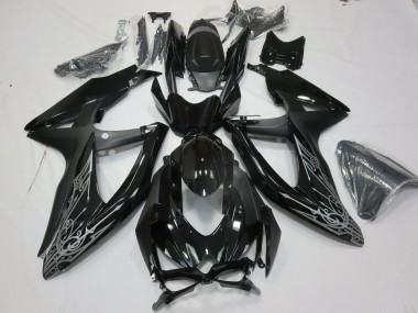 Shop 2008-2010 Suzuki GSXR 600 / GSXR 750 Motorcycle Fairings - Glossy Black Silver Canada