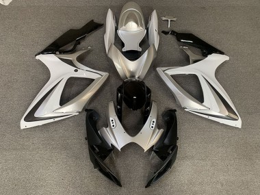Shop 2006-2007 Suzuki GSXR 600 / GSXR 750 Motorcycle Fairings - Silver White Glossy Black OEM Style Canada