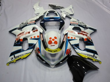 Shop 2001-2003 Suzuki GSXR 600 / GSXR 750 Motorcycle Fairings - White Blue Red Yellow Spots Canada
