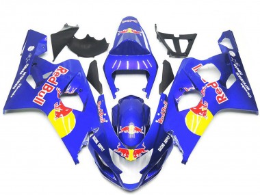 Shop 2004-2005 Suzuki GSXR 600 / GSXR 750 Motorcycle Fairings - Blue Yellow Red Bull Style Canada