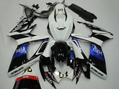 Shop 2006-2007 Suzuki GSXR 600 / GSXR 750 Motorcycle Fairings - White Blue Glossy Black Viru Canada