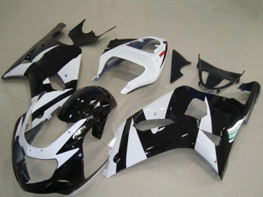 Shop 2001-2003 Suzuki GSXR 600 / GSXR 750 Motorcycle Fairings - White Glossy Black Canada