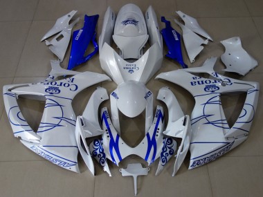 Shop 2006-2007 Suzuki GSXR 600 / GSXR 750 Motorcycle Fairings - White Blue Corona Alstare Canada