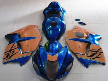 Shop 1996-2007 Suzuki GSXR 1300 Motorcycle Fairings - Glossy Blue and Desert Tan Canada