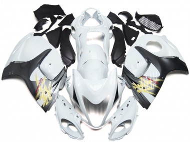Shop 2008-2020 Suzuki GSXR 1300 Motorcycle Fairings - Glossy White with Silver Style Canada