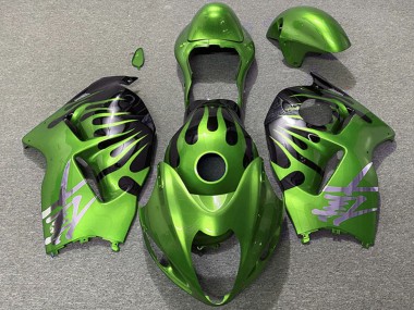Shop 1996-2007 Suzuki GSXR 1300 Motorcycle Fairings - Green Black Flame Canada