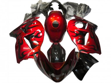 Shop 1996-2007 Suzuki GSXR 1300 Motorcycle Fairings - Red Black Flame Canada