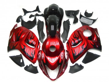 Shop 2008-2020 Suzuki GSXR 1300 Motorcycle Fairings - Red with Black Flame Canada
