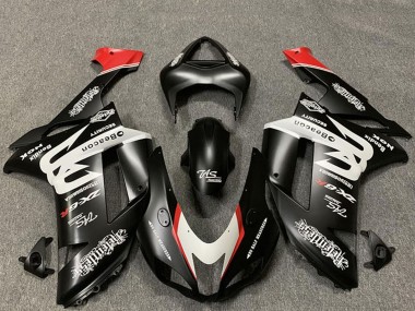 Shop 2007-2008 Kawasaki ZX6R Motorcycle Fairings - Custom Matte Black White Red Canada