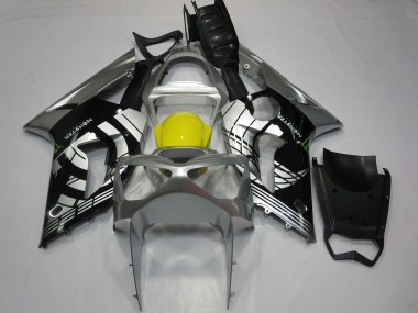 Shop 2003-2004 Kawasaki ZX6R Motorcycle Fairings - Silver Yellow Glossy Black Canada