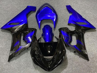 Shop 2005-2006 Kawasaki ZX6R Motorcycle Fairings - Blue Glossy Black Canada