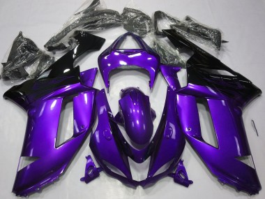 Shop 2007-2008 Kawasaki ZX6R Motorcycle Fairings - Glossy Purple Black Canada