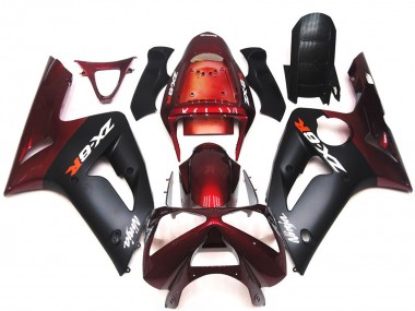 Shop 2003-2004 Kawasaki ZX6R Motorcycle Fairings - Maroon Red Matte Black Canada