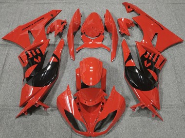 Shop 2009-2012 Kawasaki ZX6R Motorcycle Fairings - Red Glossy Black Punisher Canada
