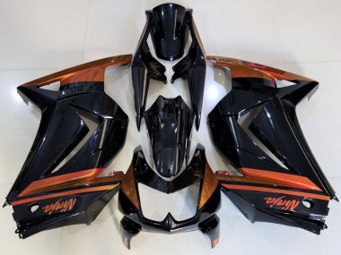 Shop 2008-2012 Kawasaki Ninja 250 Motorcycle Fairings - Glossy Black Orange Canada