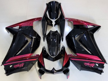 Shop 2008-2012 Kawasaki Ninja 250 Motorcycle Fairings - Glossy Black Red Canada