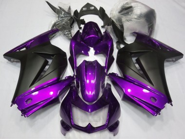 Shop 2008-2012 Kawasaki Ninja 250 Motorcycle Fairings - Purple Matte Black Canada
