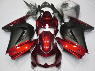 Shop 2008-2012 Kawasaki Ninja 250 Motorcycle Fairings - Red Matte Black Canada