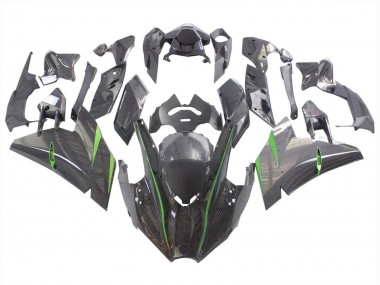 Shop 2015-2022 Kawasaki Ninja H2 Motorcycle Fairings - Black Carbon Fiber Green Canada