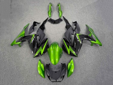 Shop 2015-2016 Kawasaki Z250/Z300 Motorcycle Fairings - Green Glossy Black Canada